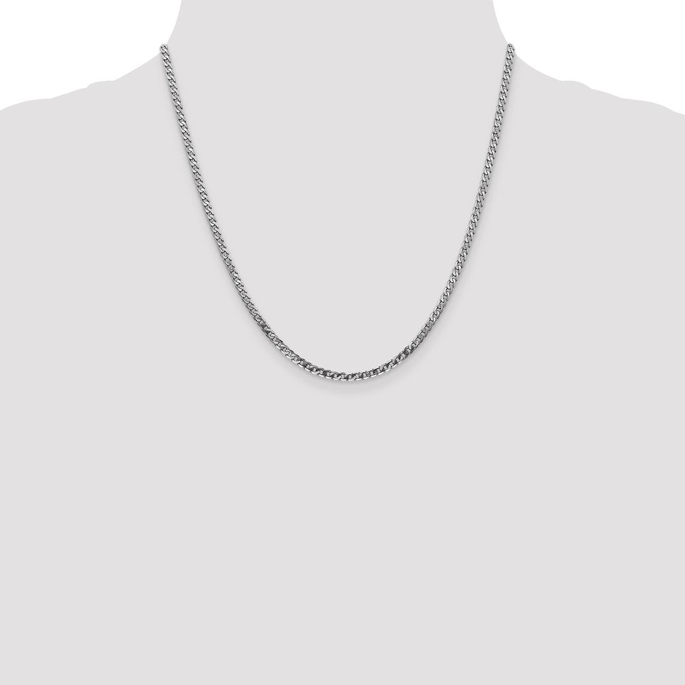 Flat Beveled Curb with Lobster Clasp Chain - WBC