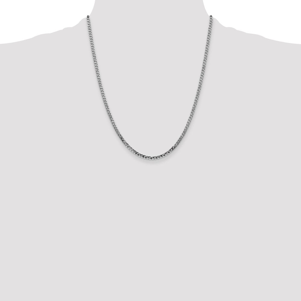 Flat Beveled Curb with Lobster Clasp Chain - WBC
