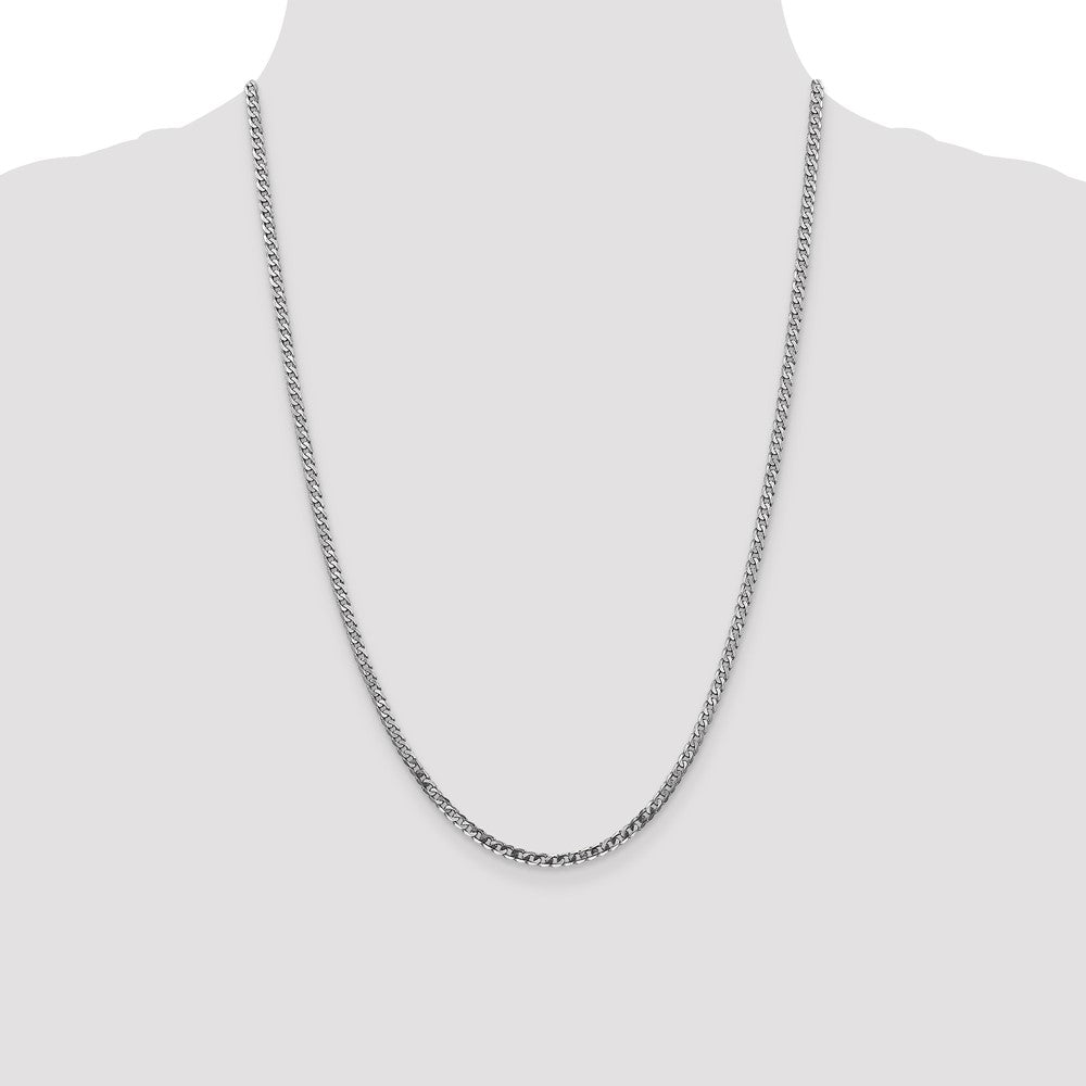 Flat Beveled Curb with Lobster Clasp Chain - WBC