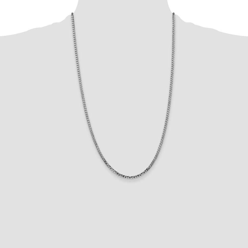 Flat Beveled Curb with Lobster Clasp Chain - WBC