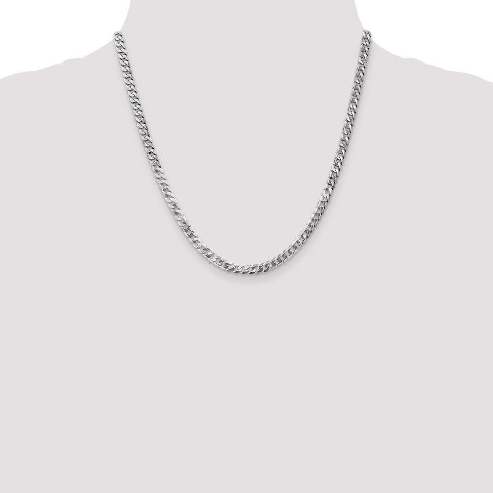 Flat Beveled Curb with Lobster Clasp Chain - WBC