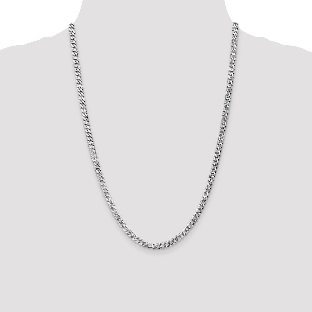 Flat Beveled Curb with Lobster Clasp Chain - WBC
