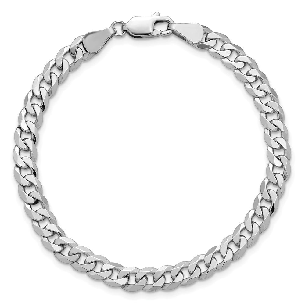 Flat Beveled Curb with Lobster Clasp Bracelet - WBC