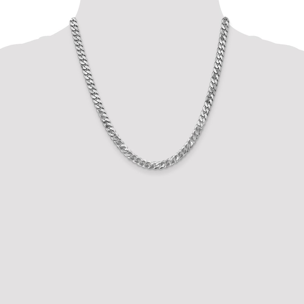 Flat Beveled Curb with Lobster Clasp Chain - WBC