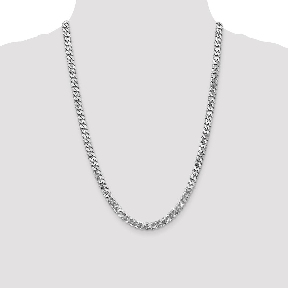 Flat Beveled Curb with Lobster Clasp Chain - WBC