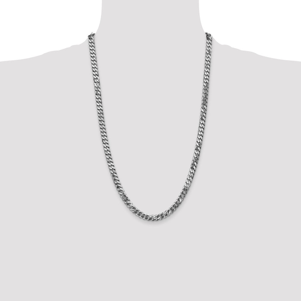 Flat Beveled Curb with Lobster Clasp Chain - WBC
