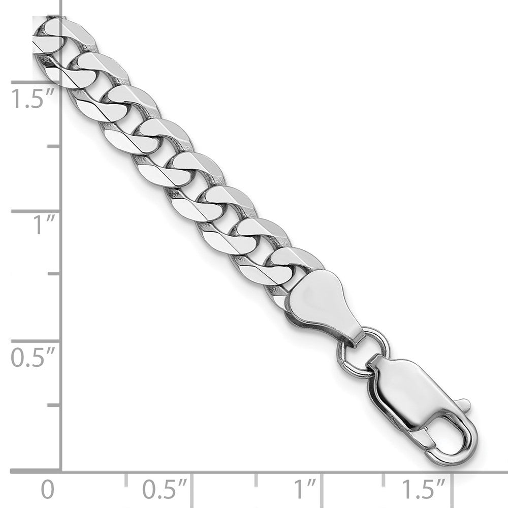 Flat Beveled Curb with Lobster Clasp Bracelet - WBC