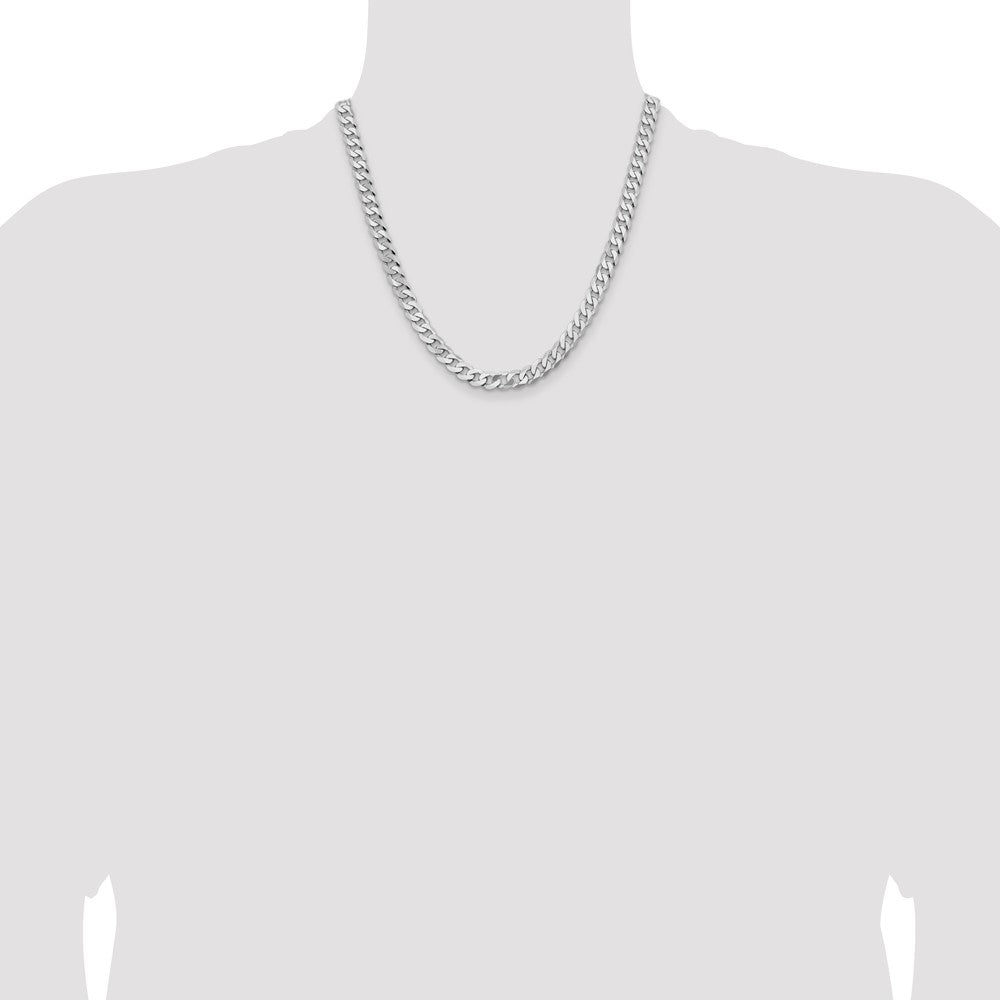 Flat Beveled Curb with Lobster Clasp Chain - WBC
