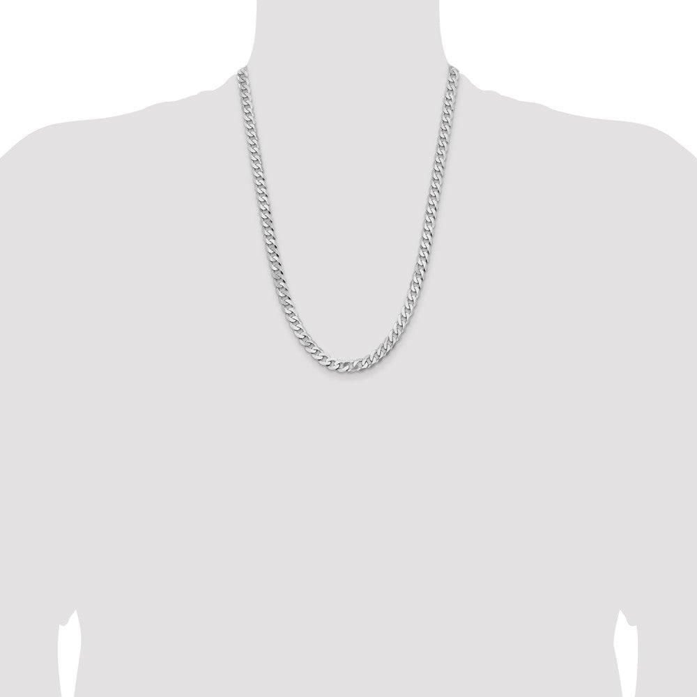 Flat Beveled Curb with Lobster Clasp Chain - WBC