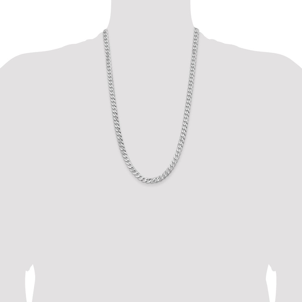 Flat Beveled Curb with Lobster Clasp Chain - WBC