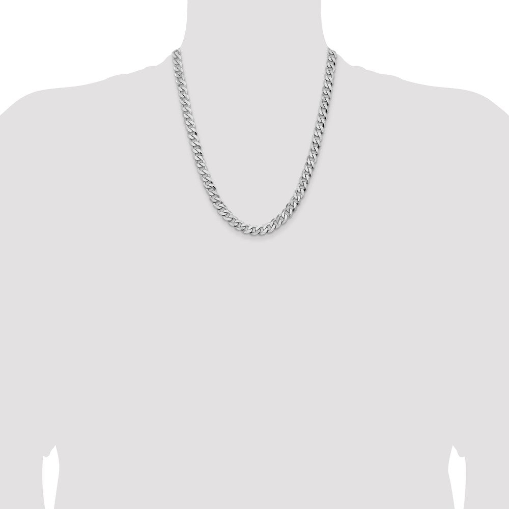 Flat Beveled Curb with Lobster Clasp Chain - WBC