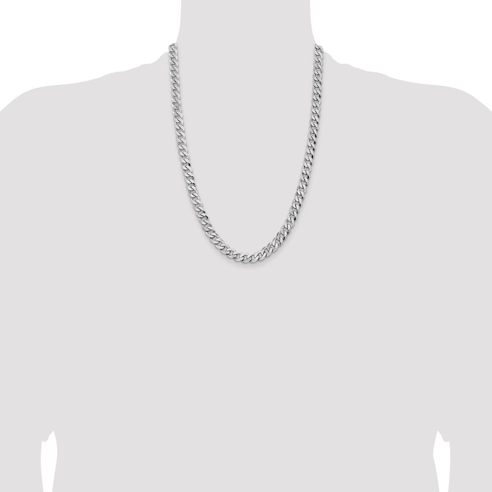 Flat Beveled Curb with Lobster Clasp Chain - WBC