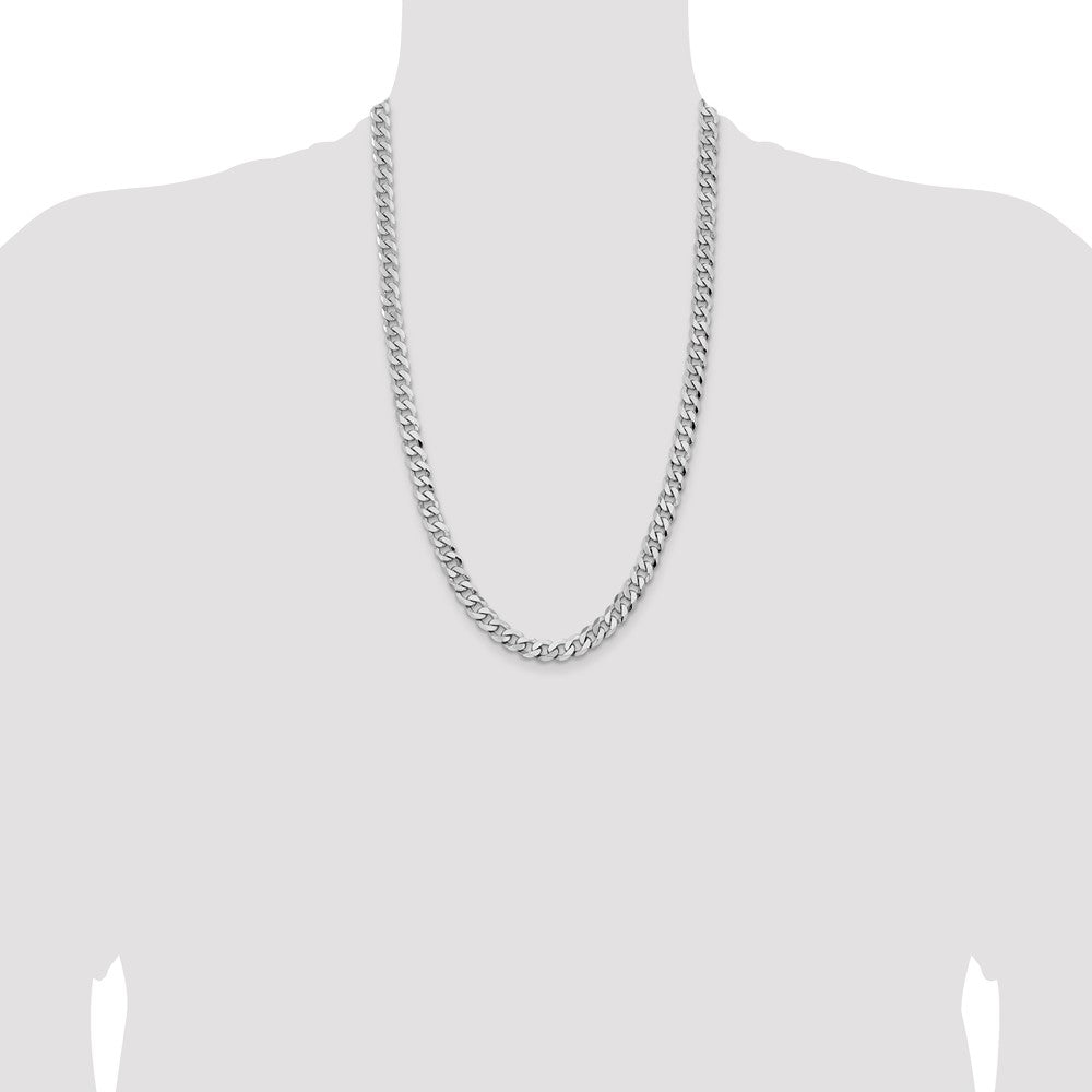 Flat Beveled Curb with Lobster Clasp Chain - WBC