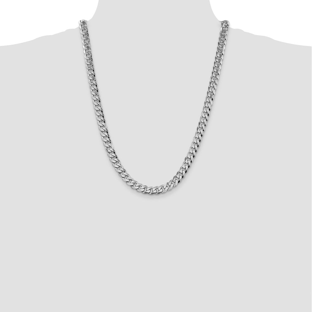 Flat Beveled Curb with Lobster Clasp Chain - WBC