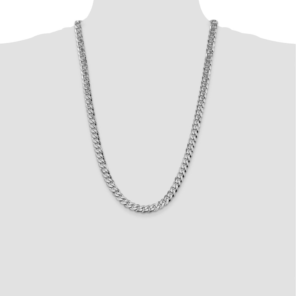 Flat Beveled Curb with Lobster Clasp Chain - WBC