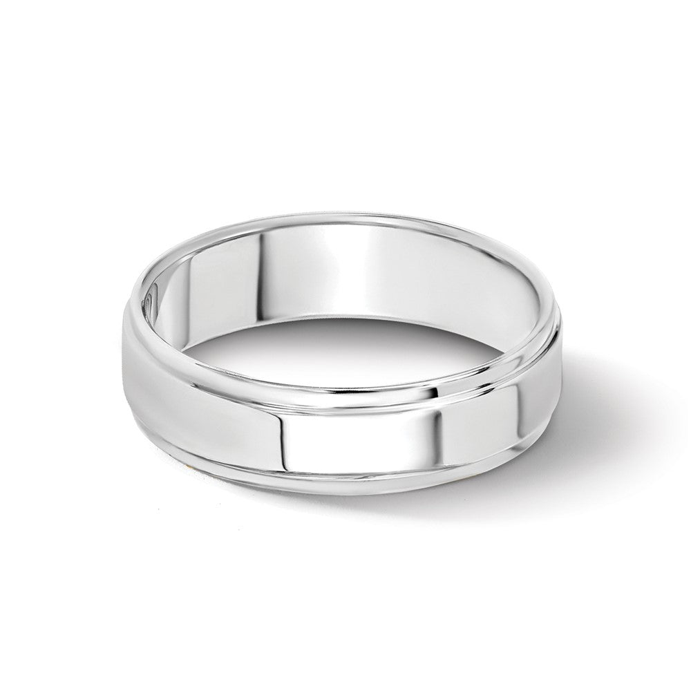 Flat with Step Edge Wedding Band - WBC