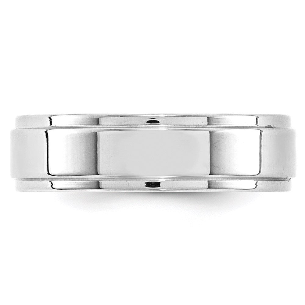 Flat with Step Edge Wedding Band - WBC