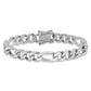 Hand Polished Figaro Link with Box Catch Clasp Bracelet - WBC