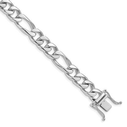 Hand Polished Figaro Link with Box Catch Clasp Bracelet - WBC