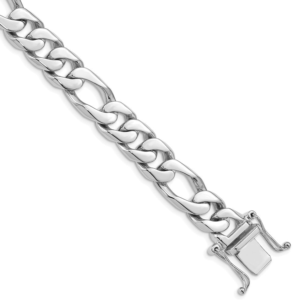 Hand Polished Figaro Link with Box Catch Clasp Bracelet - WBC