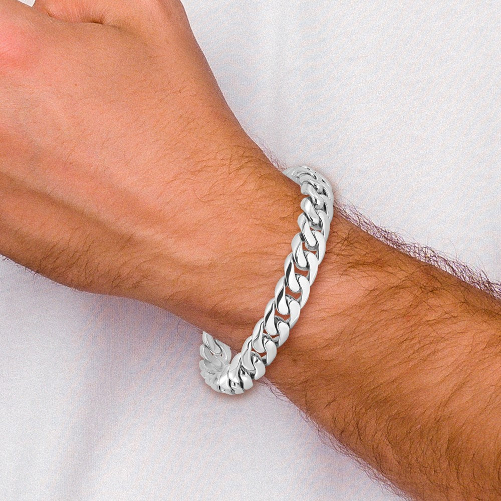 Hand Polished Rounded Curb Link with Box Catch Clasp Bracelet - WBC