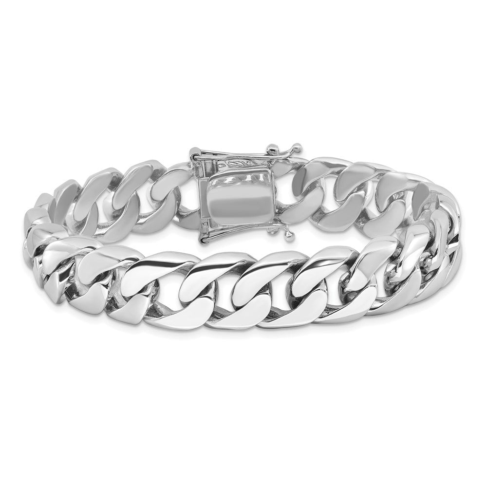 Hand Polished Rounded Curb Link with Box Catch Clasp Bracelet - WBC