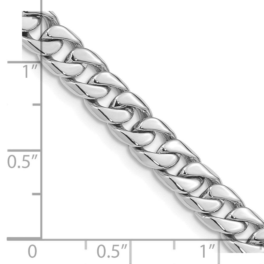 Hand Polished Flat Beveled Curb Link with Box Catch Clasp Chain - WBC