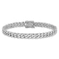Hand Polished Flat Beveled Curb Link with Box Catch Clasp Bracelet - WBC