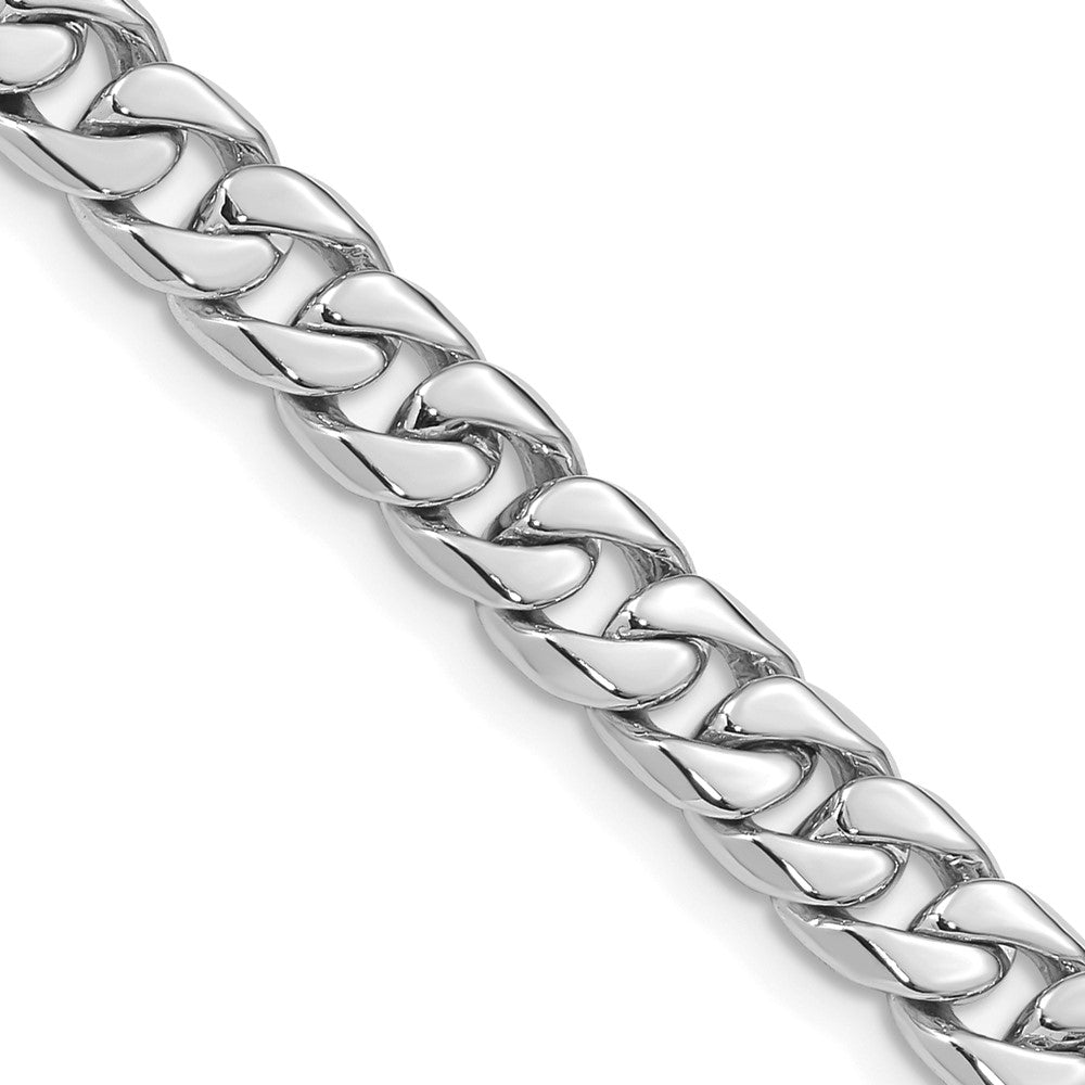 Hand Polished Flat Beveled Curb Link with Box Catch Clasp Chain - WBC