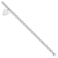 Engravable Solid Dangle Heart Charm and Solid Polished Link Bracelet - WBC