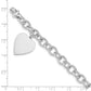 Engravable Solid Dangle Heart Charm and Solid Polished Link Bracelet - WBC
