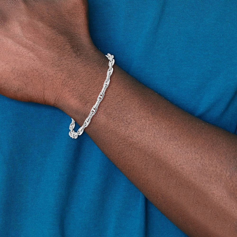 Hand Polished Fancy Link with Lobster Clasp Bracelet - WBC