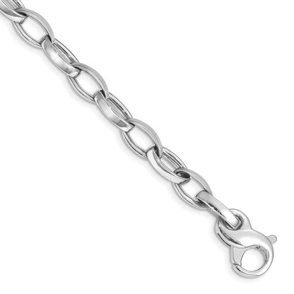 Hand Polished and Satin Fancy Link with Fancy Lobster Clasp Bracelet - WBC