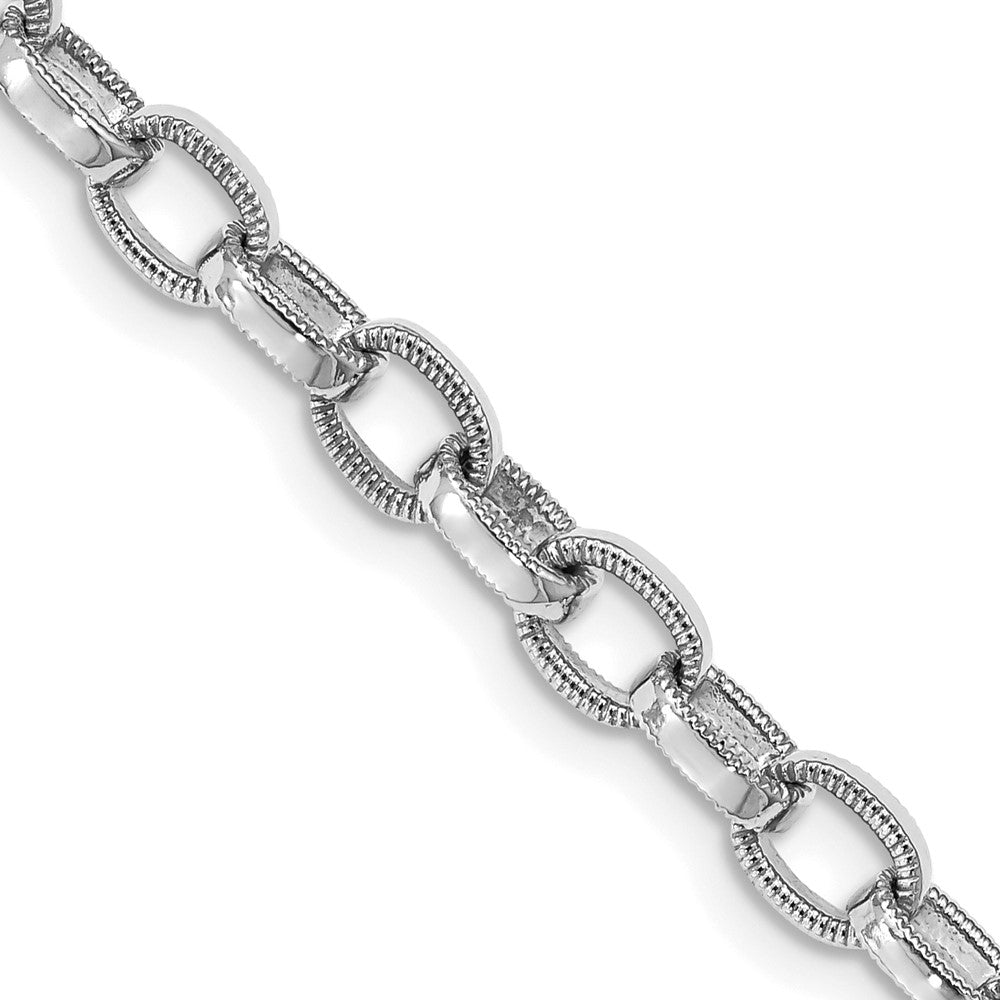 Hand Polished with Ridged Edge Fancy Link Fancy Lobster Clasp Bracelet - WBC