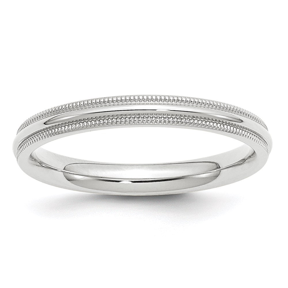 Milgrain Half Round Comfort Fit Wedding Band - WBC