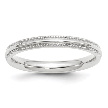 Milgrain Half Round Comfort Fit Wedding Band - WBC