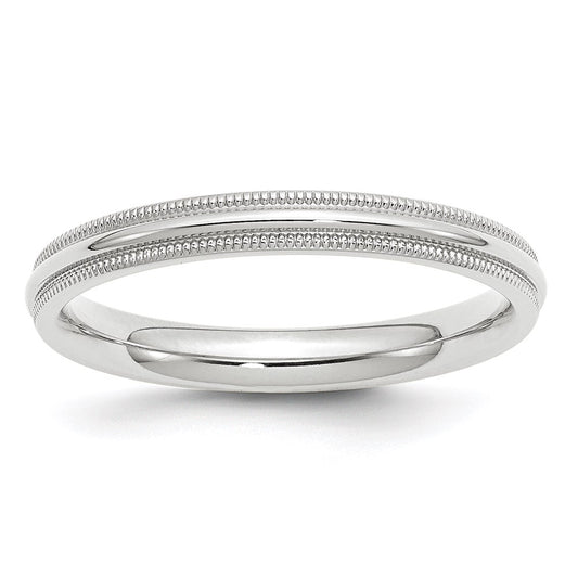 Milgrain Half Round Comfort Fit Wedding Band - WBC