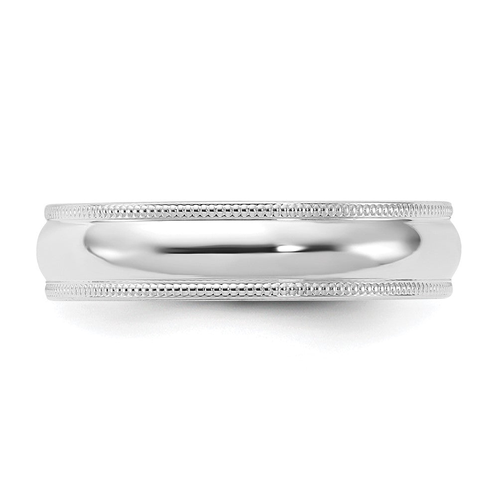 Milgrain Half Round Comfort Fit Wedding Band - WBC