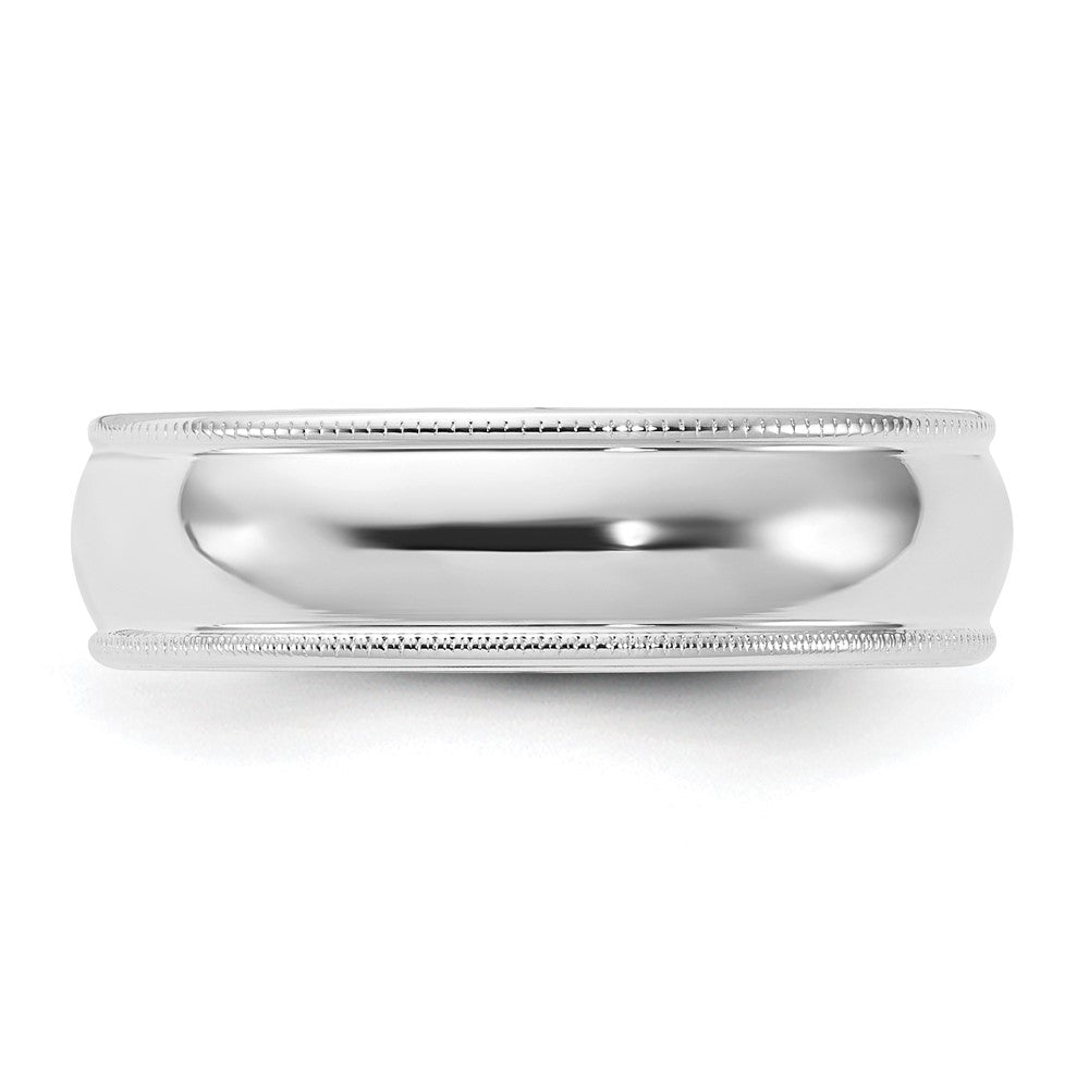 Milgrain Half Round Comfort Fit Wedding Band - WBC