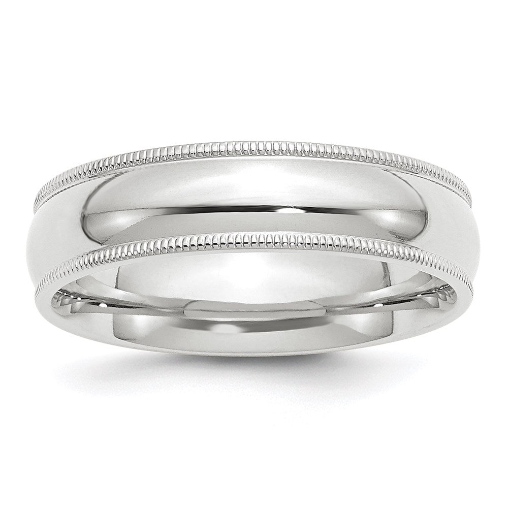 Milgrain Half Round Comfort Fit Wedding Band - WBC