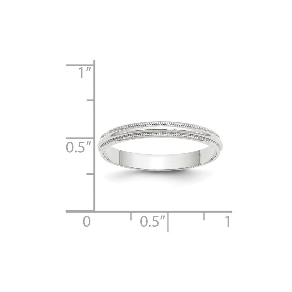 Lightweight Milgrain Half Round Wedding Band - WBC