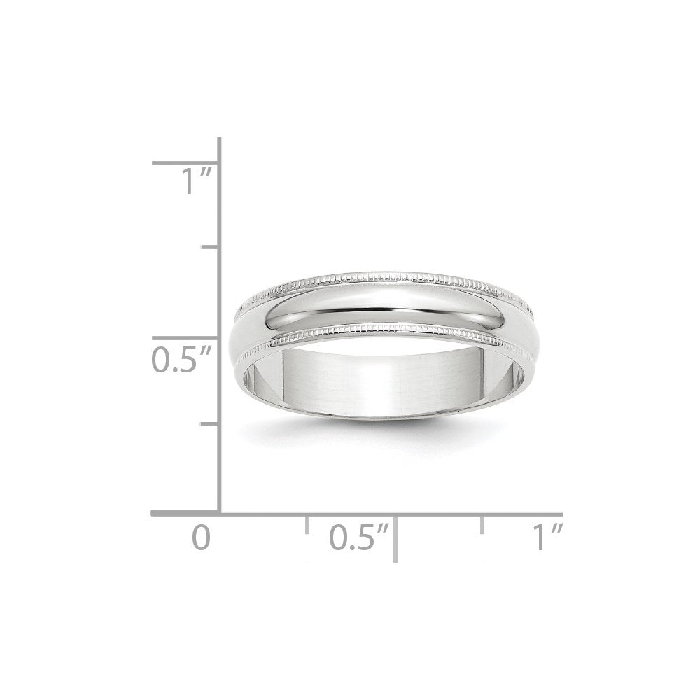 Lightweight Milgrain Half Round Wedding Band - WBC