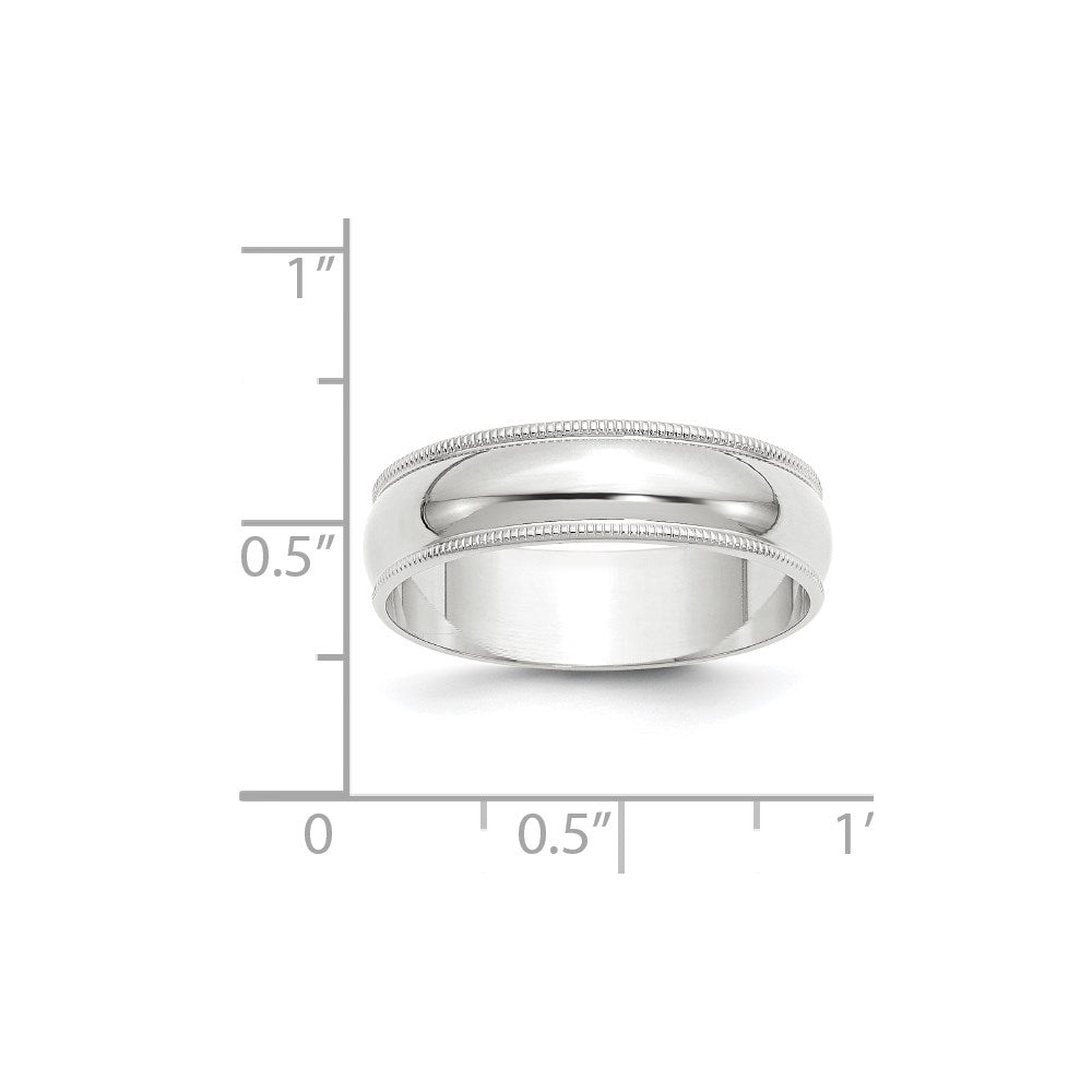 Lightweight Milgrain Half Round Wedding Band - WBC