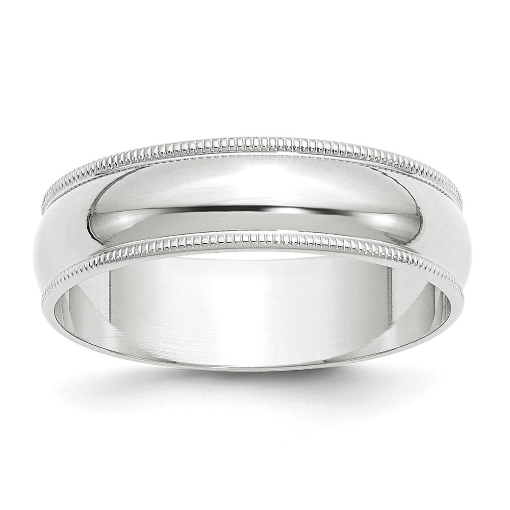 Lightweight Milgrain Half Round Wedding Band - WBC