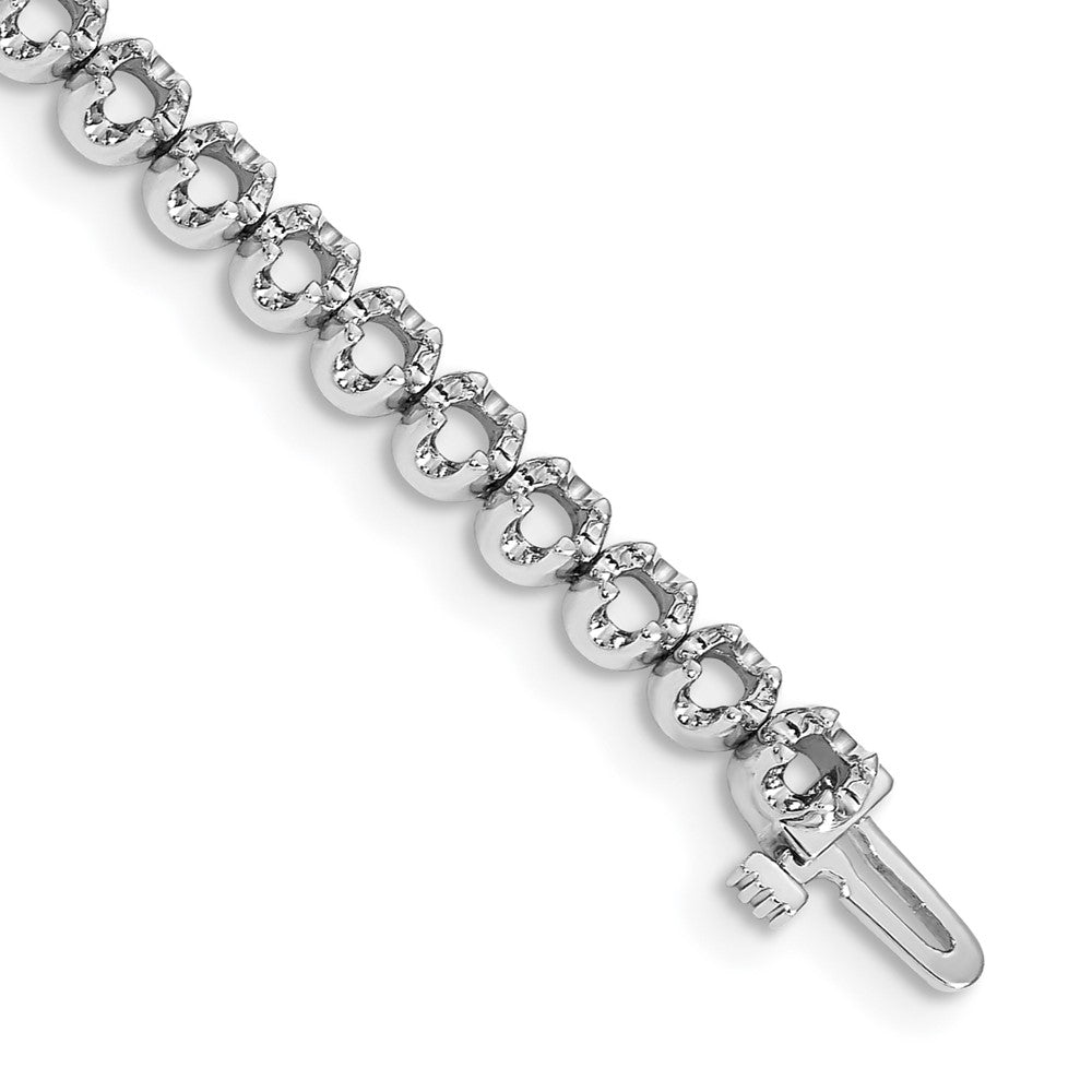 Holds 3.8 carat 41- Round Diamond 4-prong Tennis Bracelet Mounting - WBC