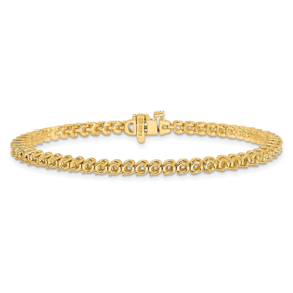 Holds 2.9 carat 58- Round Diamond 2-prong Tennis Bracelet Mounting - WBC