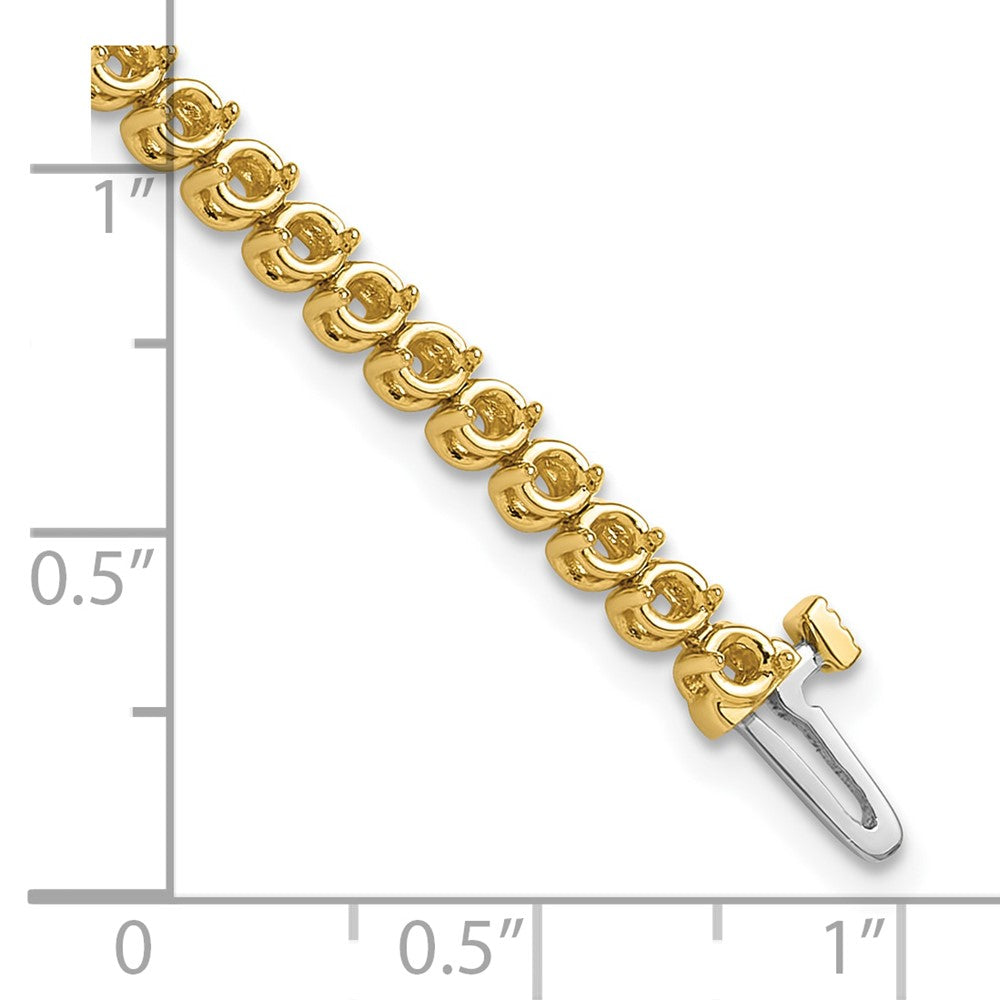 Holds 2.9 carat 58- Round Diamond 2-prong Tennis Bracelet Mounting - WBC
