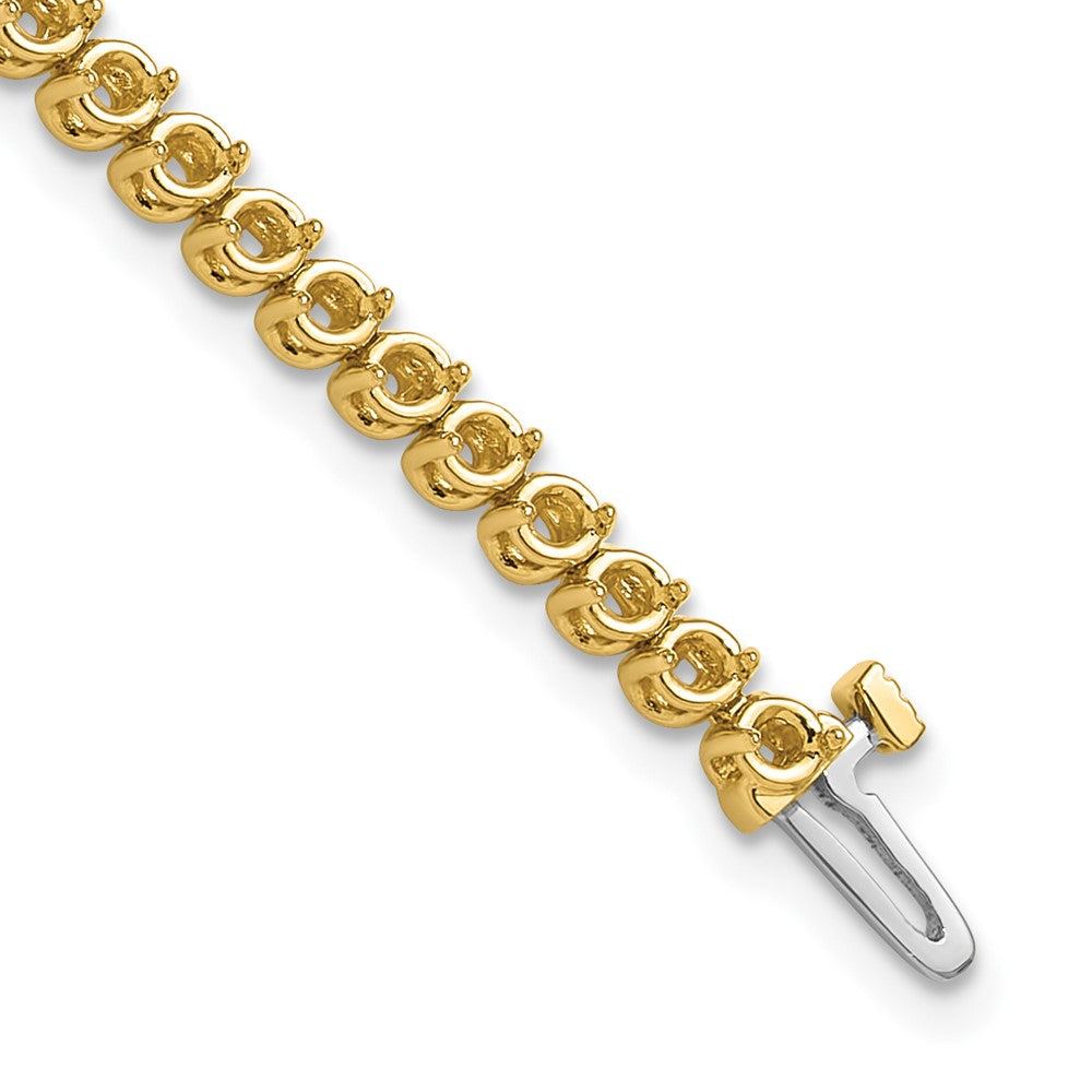 Holds 2.9 carat 58- Round Diamond 2-prong Tennis Bracelet Mounting - WBC