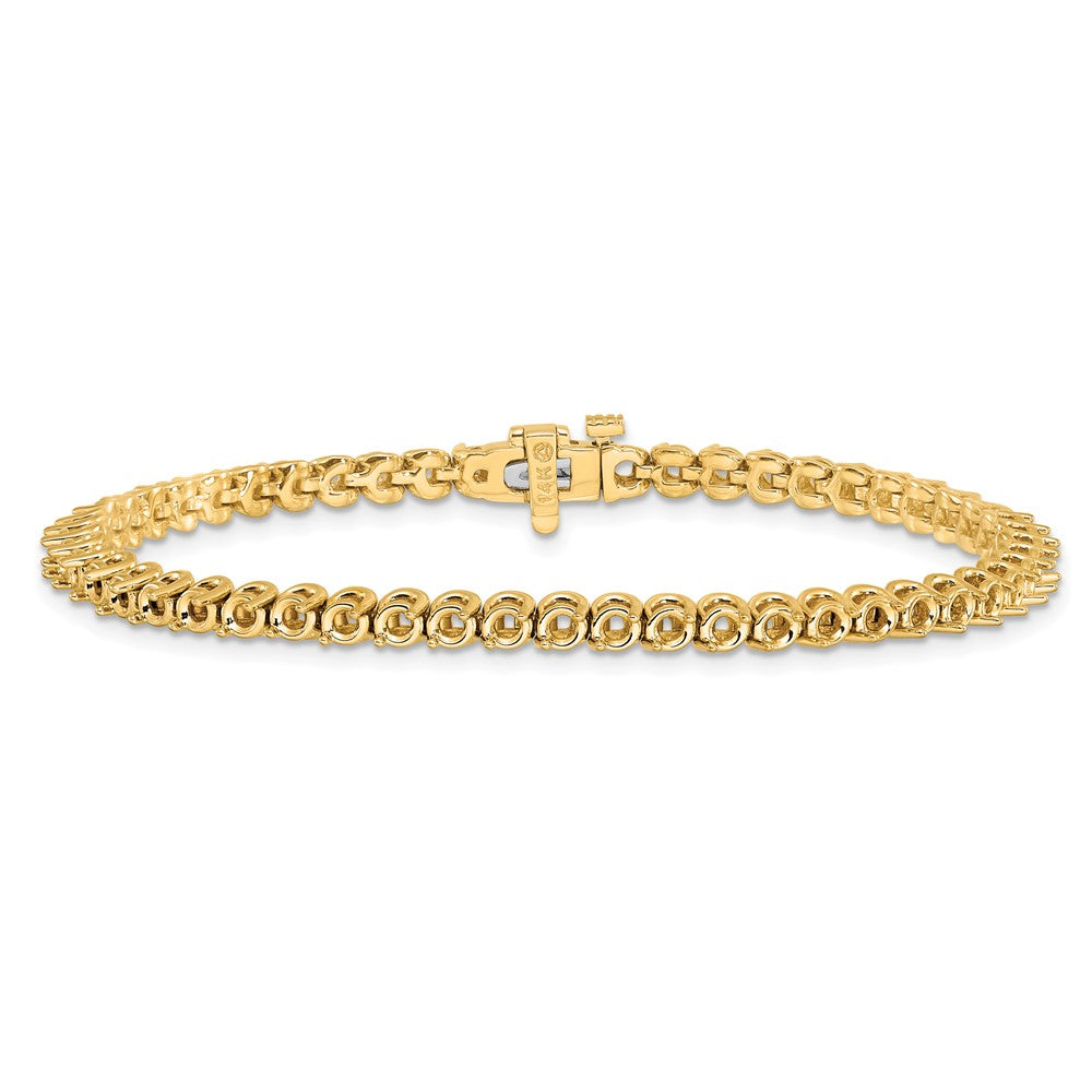 Holds 4.18 carat 53- Round Diamond 2-prong Tennis Bracelet Mounting - WBC
