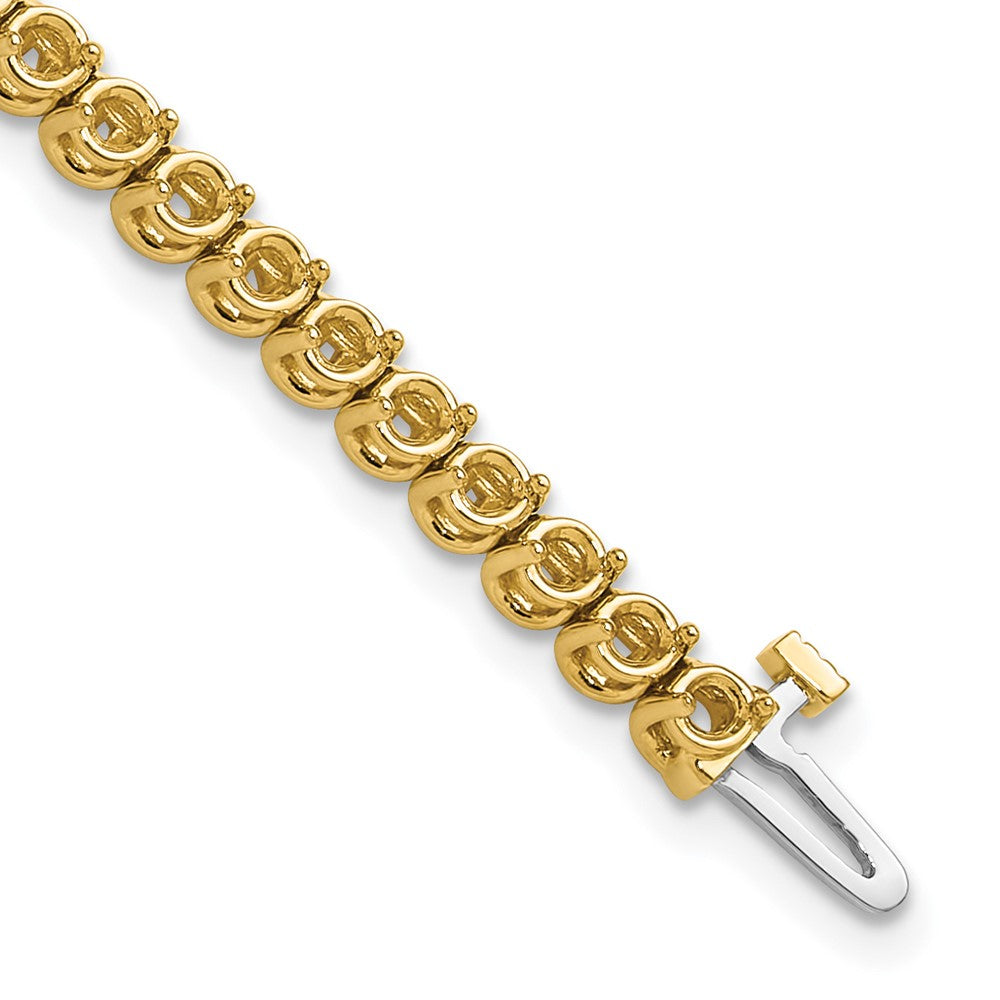 Holds 4.18 carat 53- Round Diamond 2-prong Tennis Bracelet Mounting - WBC